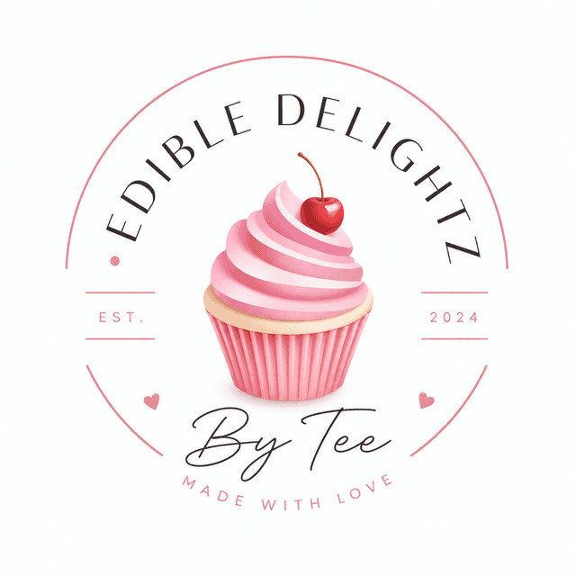 Edible Delightz By Tee circular cupcake logo
